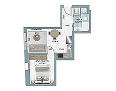דירת 2 חדרים | קומות 2-7